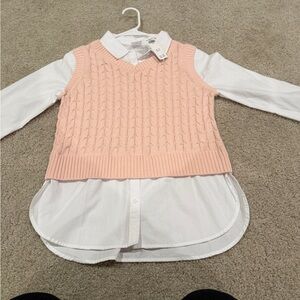 Abercrombie Cable Knit Vest w Shirt for Kids